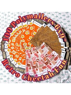 100 Polymailers 6x9” Reseller Shipping Supplies Groovy Floral Cheetah Summer New
